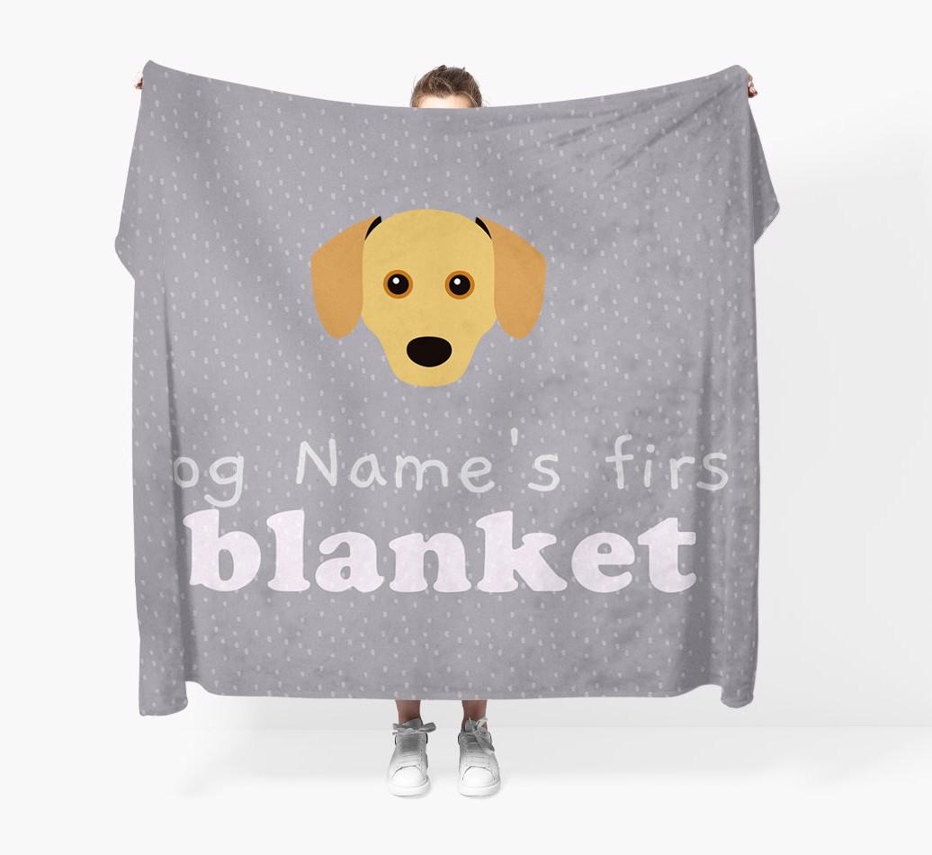 'Dog's First Blanket' - Personalised {breedFullName} Throw Blanket