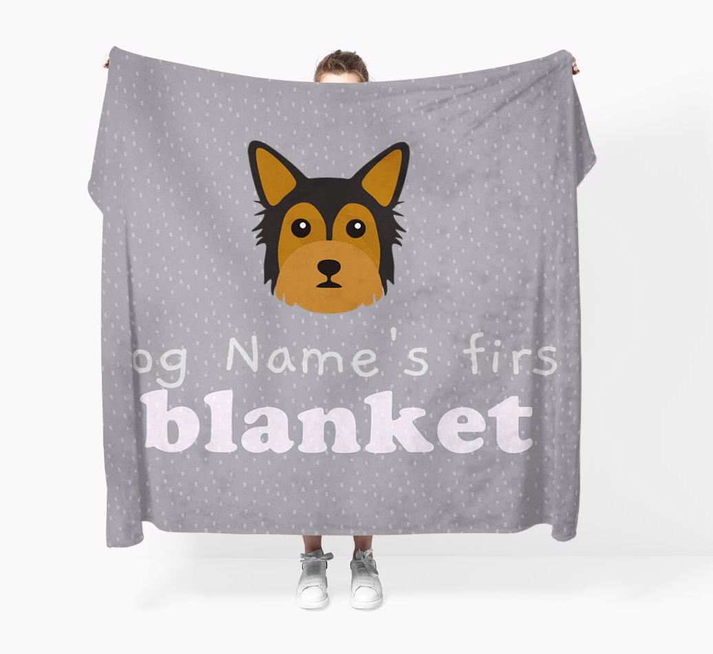 'Dog's First Blanket' - Personalised {breedFullName} Throw Blanket