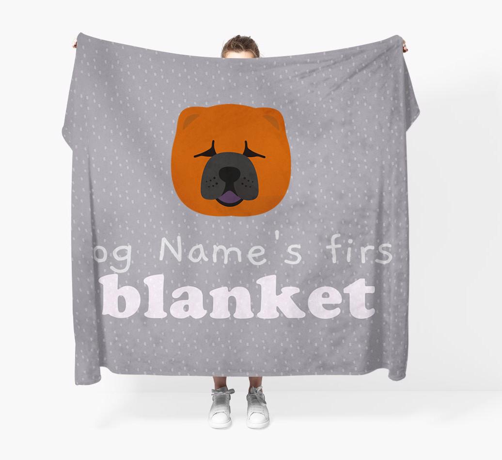 'Dog's First Blanket' - Personalised {breedFullName} Throw Blanket