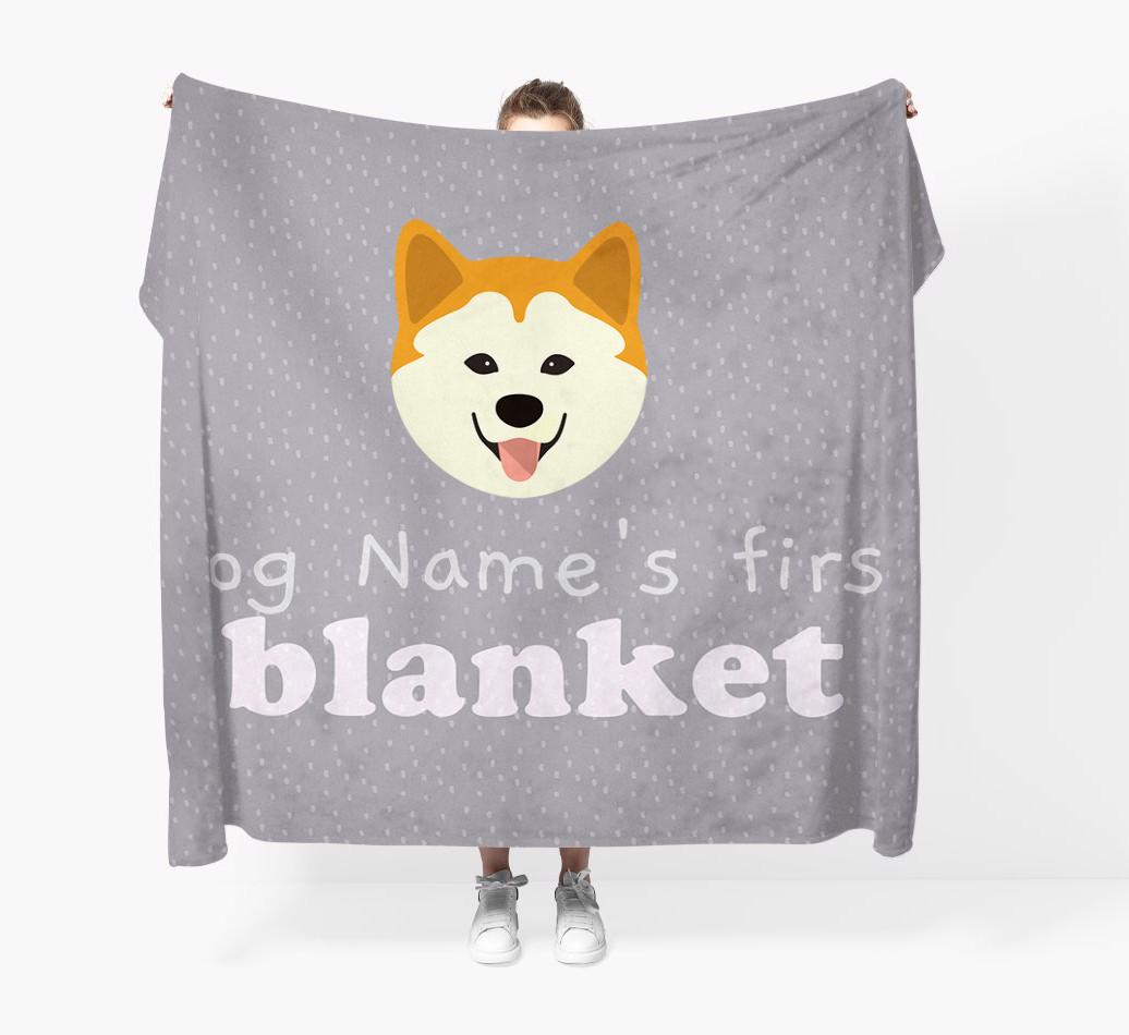 'Dog's First Blanket' - Personalised {breedFullName} Throw Blanket