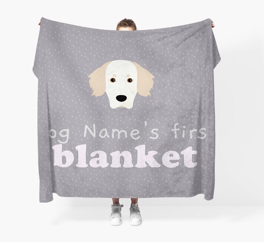 'Dog's First Blanket' - Personalised {breedFullName} Throw Blanket
