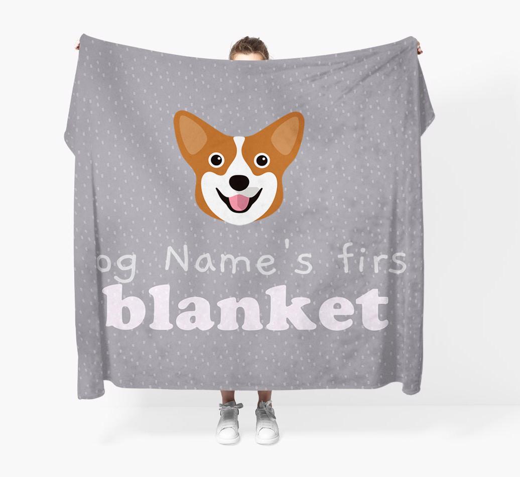 'Dog's First Blanket' - Personalised {breedFullName} Throw Blanket