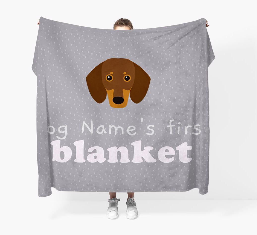 'Dog's First Blanket' - Personalised {breedFullName} Throw Blanket