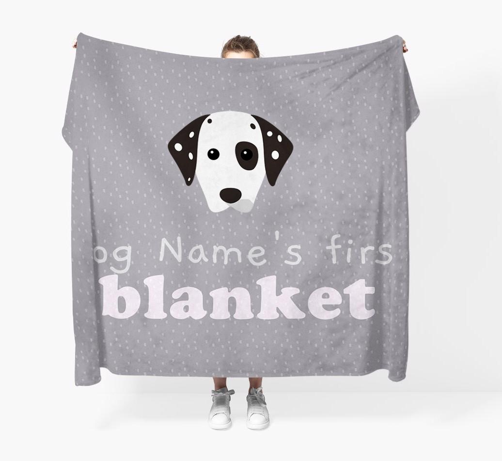 'Dog's First Blanket' - Personalised {breedFullName} Throw Blanket