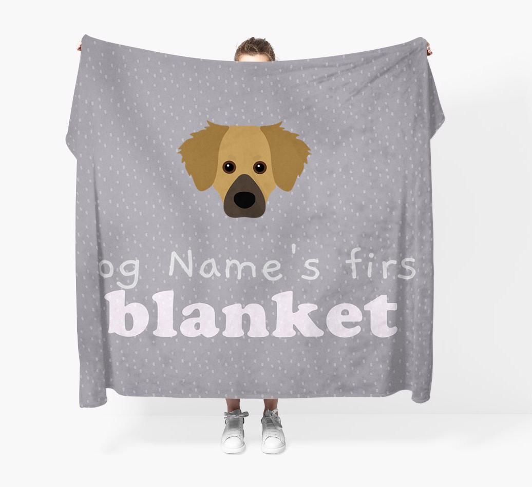 'Dog's First Blanket' - Personalised {breedFullName} Throw Blanket