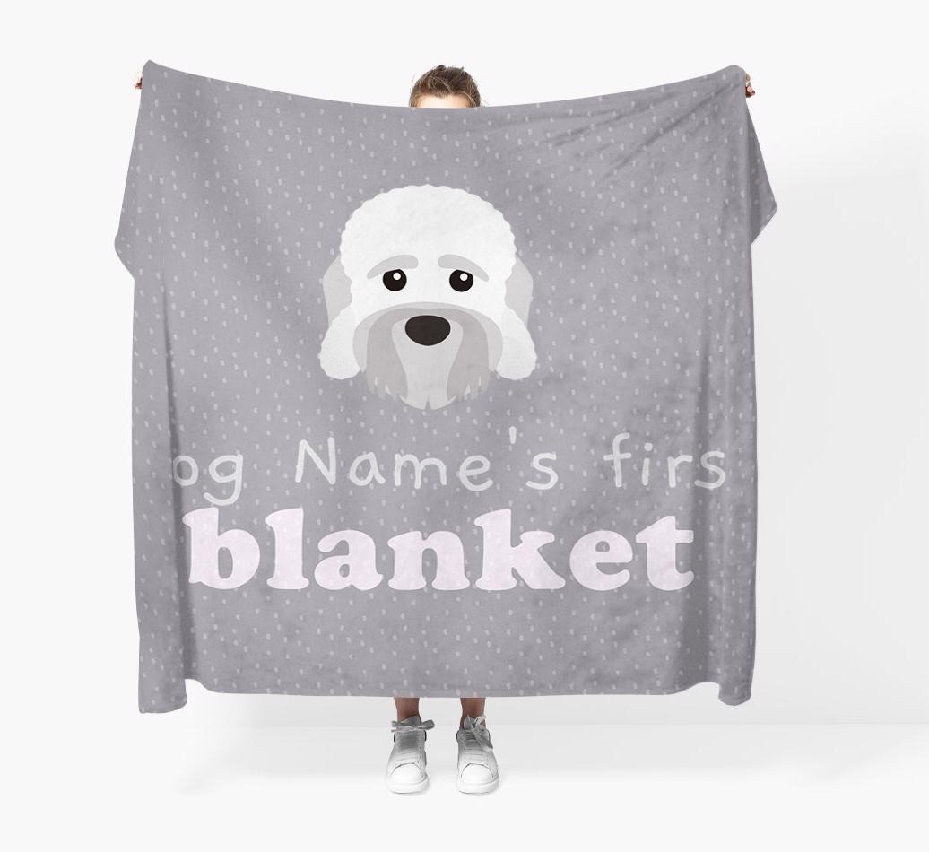 'Dog's First Blanket' - Personalised {breedFullName} Throw Blanket