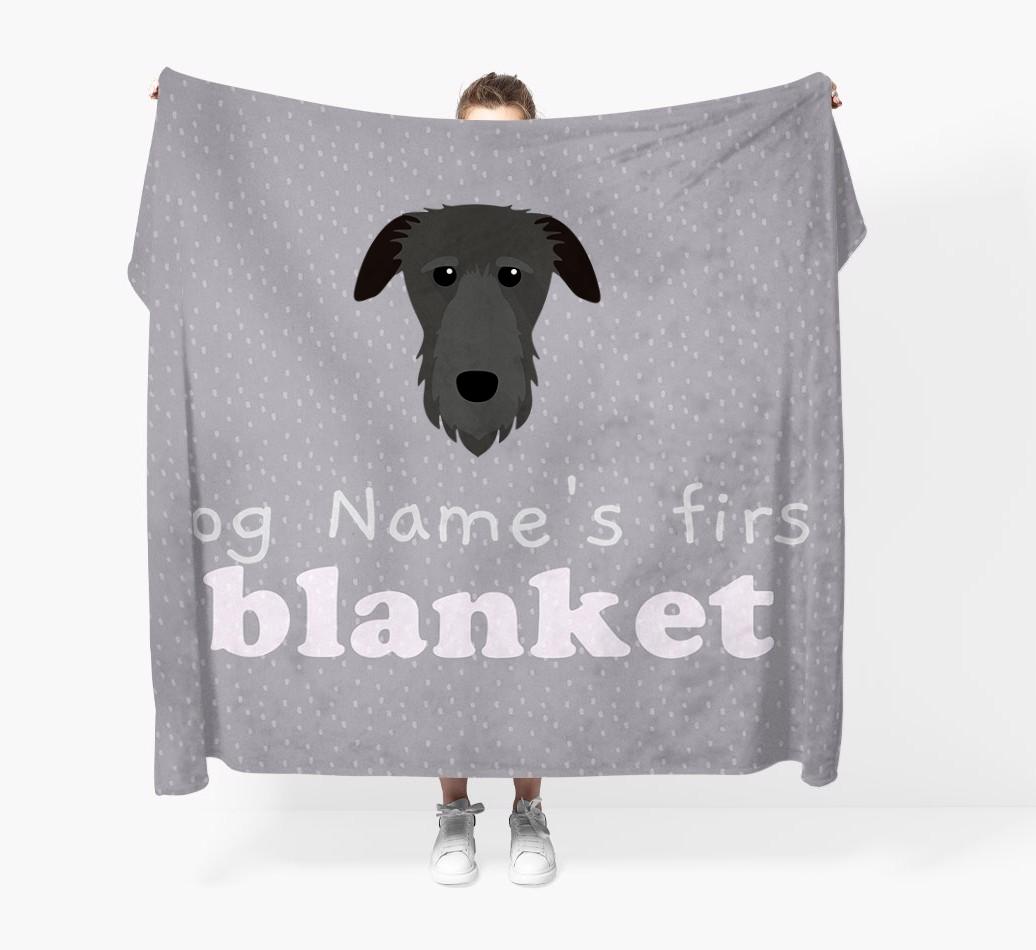'Dog's First Blanket' - Personalised {breedFullName} Throw Blanket