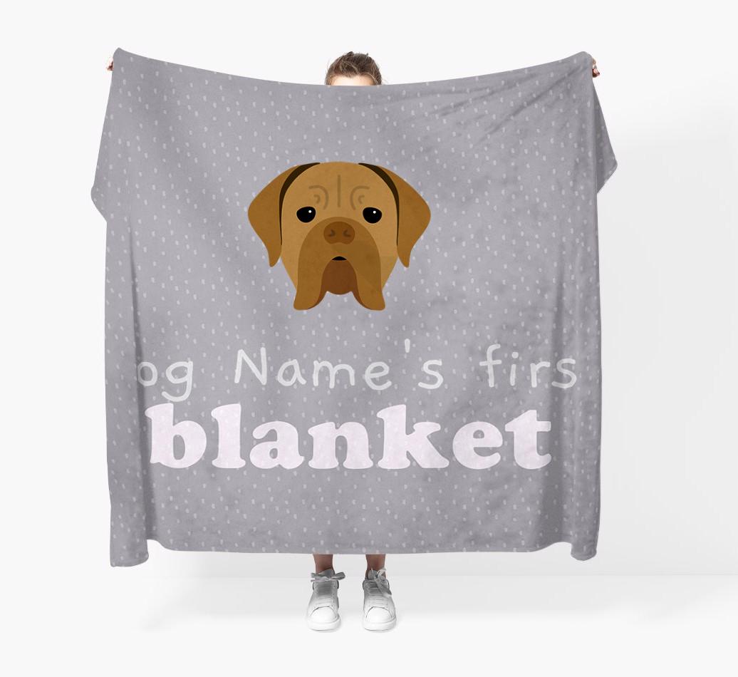 'Dog's First Blanket' - Personalised {breedFullName} Throw Blanket