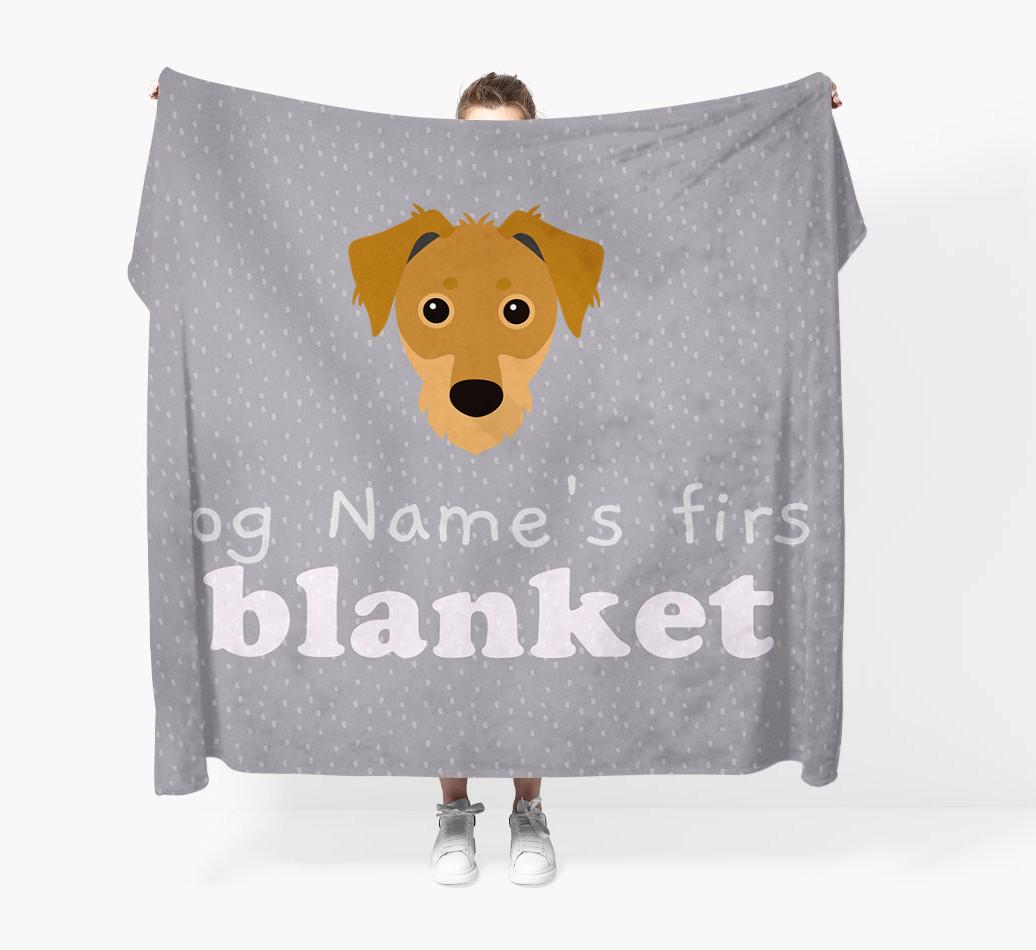 'Dog's First Blanket' - Personalised {breedFullName} Throw Blanket