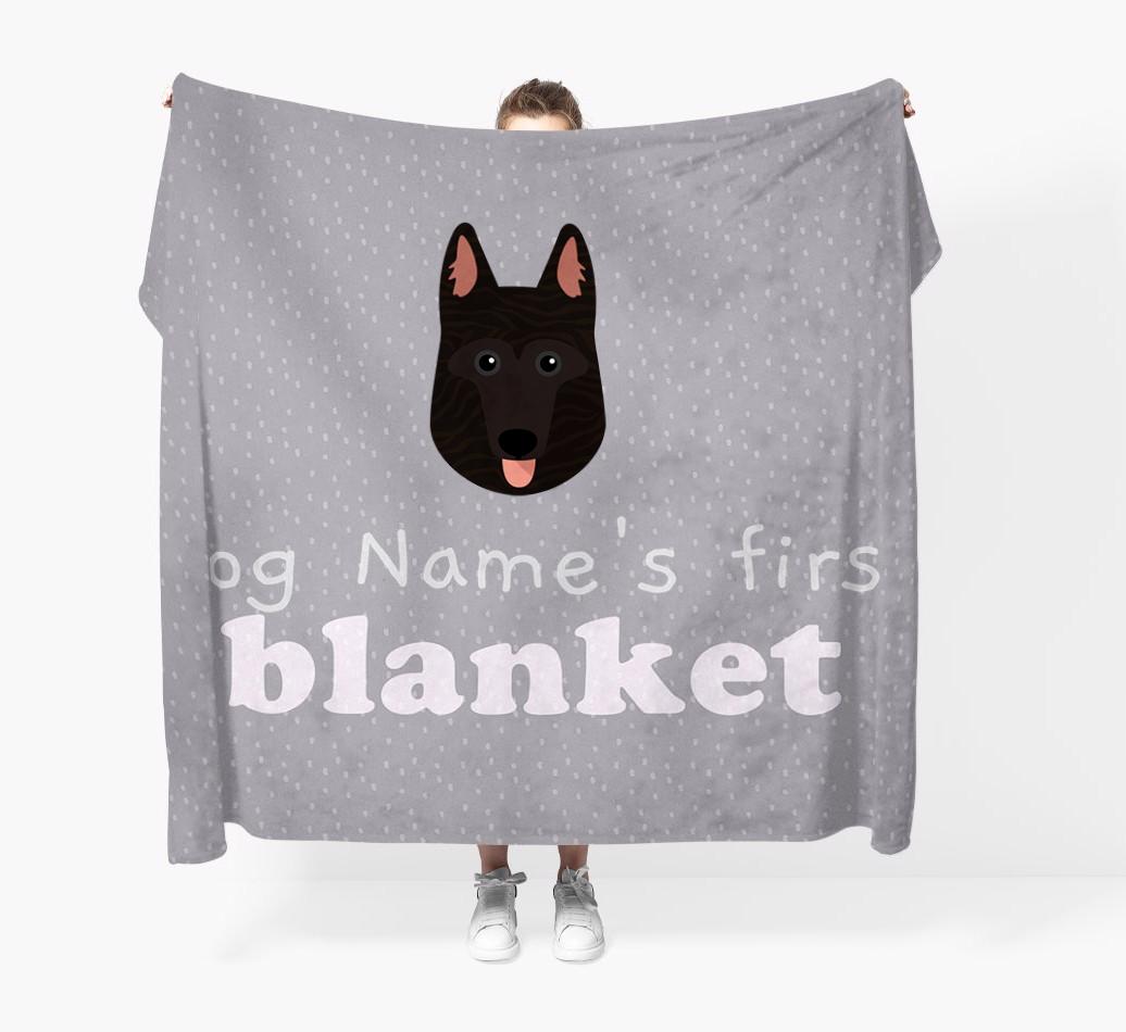 'Dog's First Blanket' - Personalised {breedFullName} Throw Blanket
