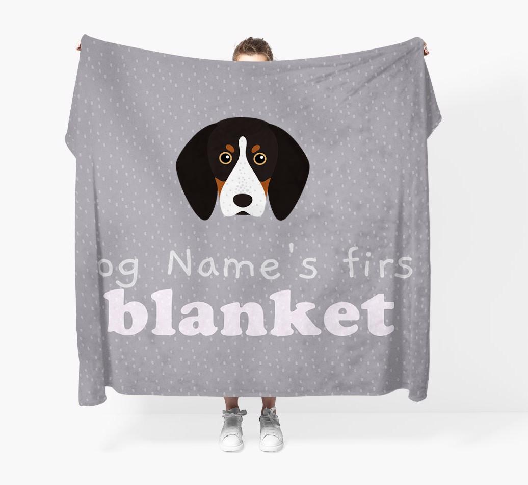 'Dog's First Blanket' - Personalised {breedFullName} Throw Blanket