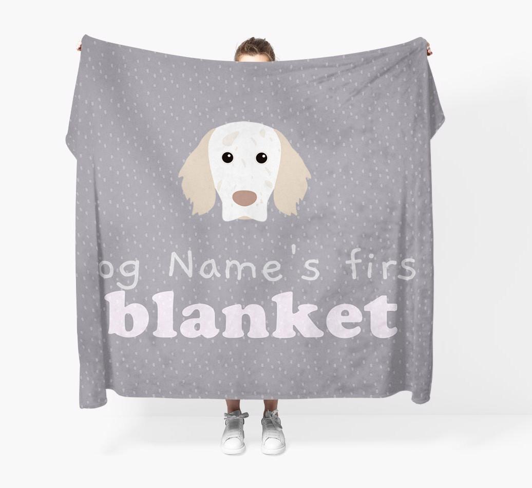'Dog's First Blanket' - Personalised {breedFullName} Throw Blanket