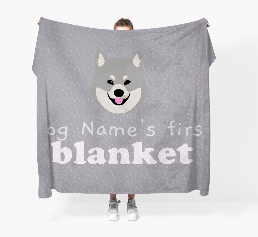 'Dog's First Blanket' - Personalised {breedFullName} Throw Blanket