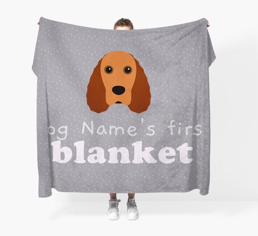 'Dog's First Blanket' - Personalised {breedFullName} Throw Blanket