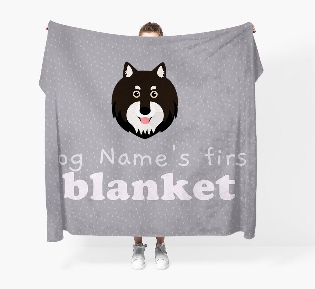 'Dog's First Blanket' - Personalised {breedFullName} Throw Blanket