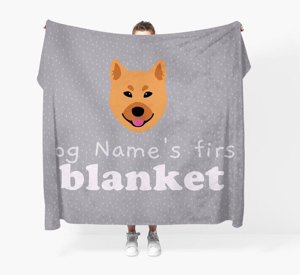 'Dog's First Blanket' - Personalised {breedFullName} Throw Blanket