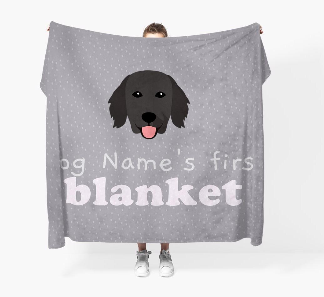 'Dog's First Blanket' - Personalised {breedFullName} Throw Blanket