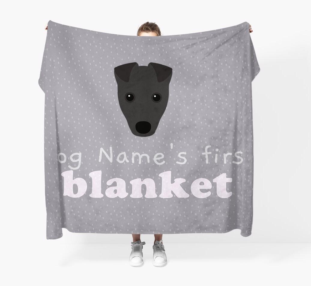 'Dog's First Blanket' - Personalised {breedFullName} Throw Blanket