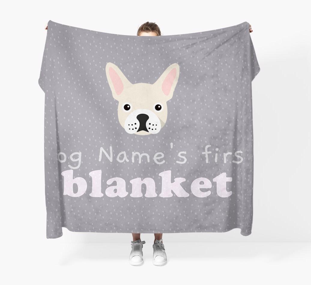 'Dog's First Blanket' - Personalised {breedFullName} Throw Blanket