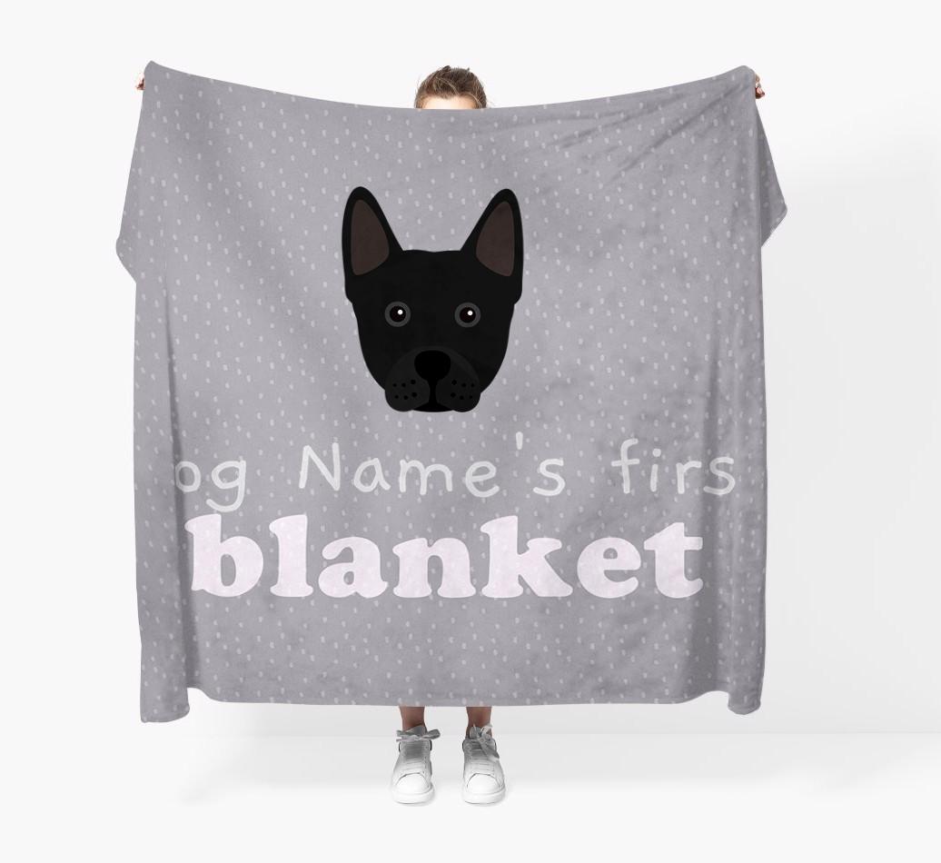 'Dog's First Blanket' - Personalised {breedFullName} Throw Blanket