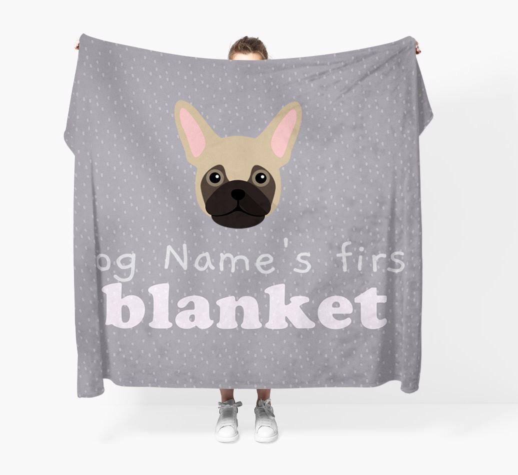 'Dog's First Blanket' - Personalised {breedFullName} Throw Blanket