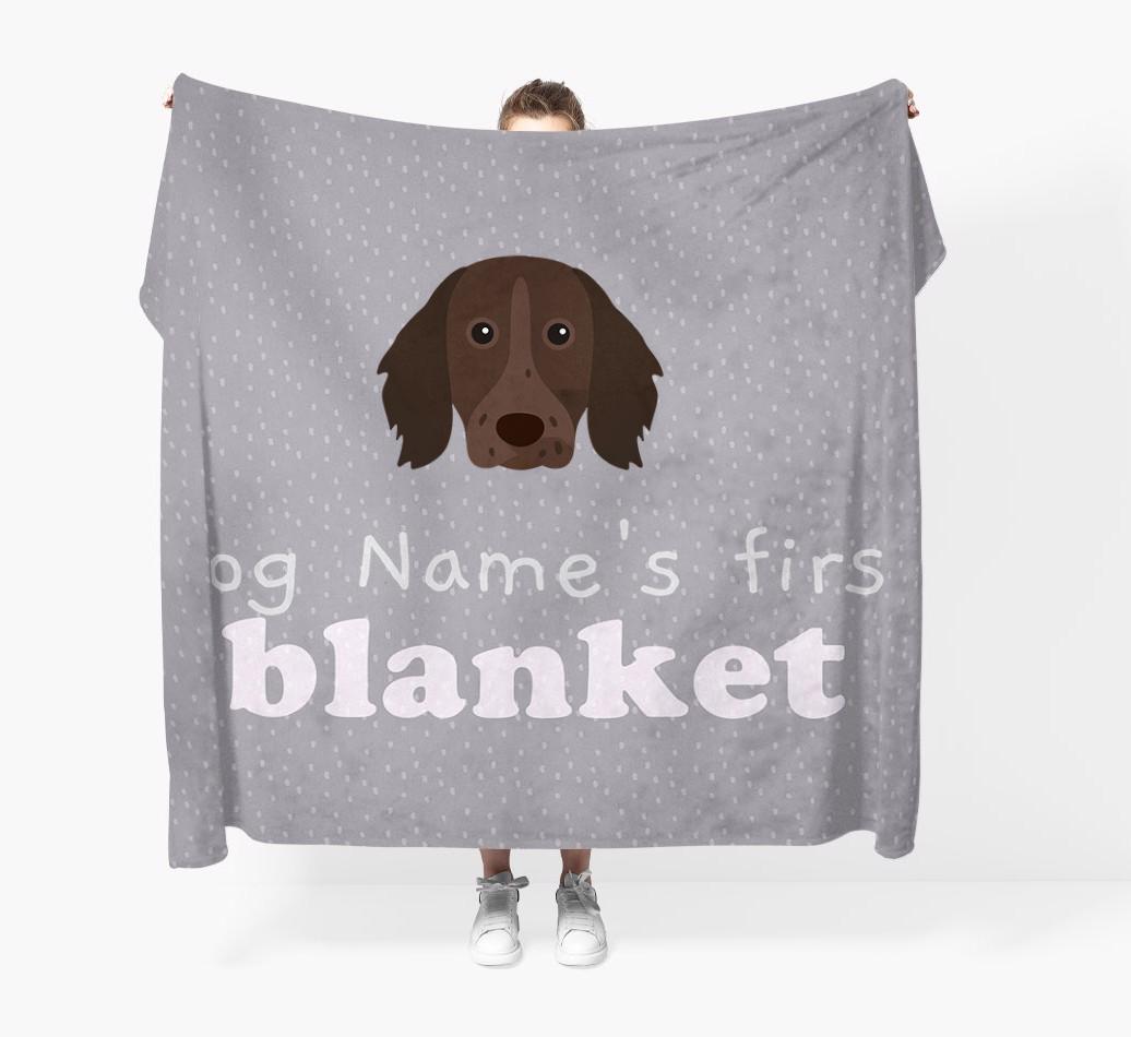 'Dog's First Blanket' - Personalised {breedFullName} Throw Blanket