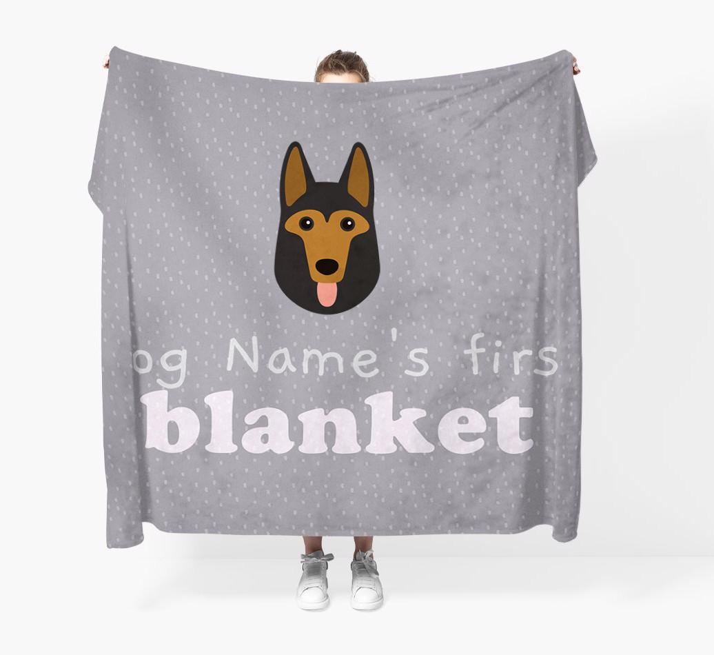 'Dog's First Blanket' - Personalised {breedFullName} Throw Blanket