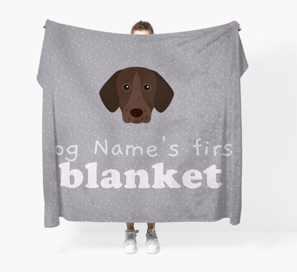 'Dog's First Blanket' - Personalised {breedFullName} Throw Blanket