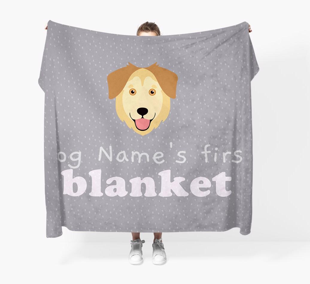 'Dog's First Blanket' - Personalised {breedFullName} Throw Blanket