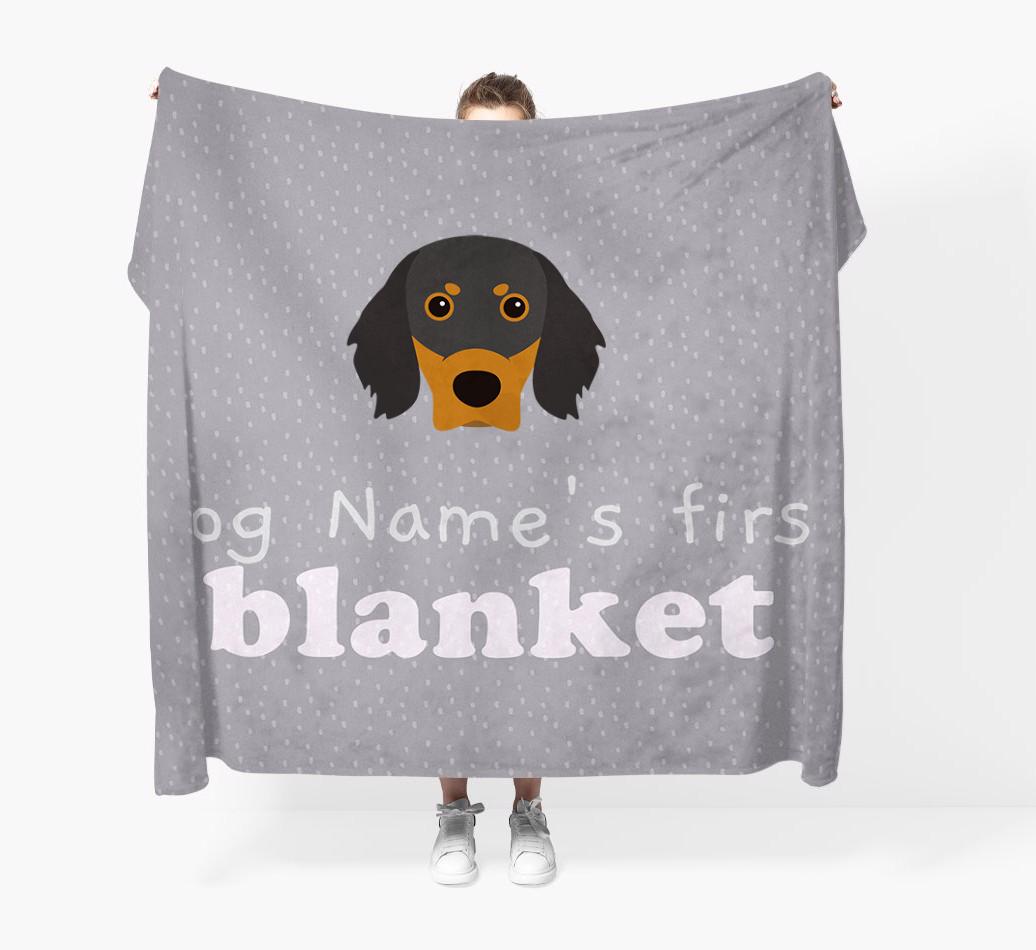 'Dog's First Blanket' - Personalised {breedFullName} Throw Blanket
