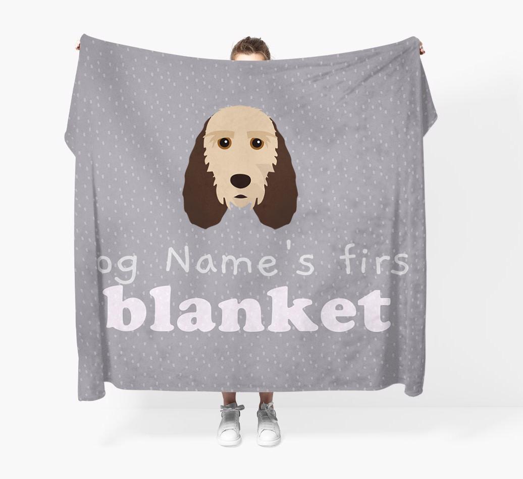 'Dog's First Blanket' - Personalised {breedFullName} Throw Blanket