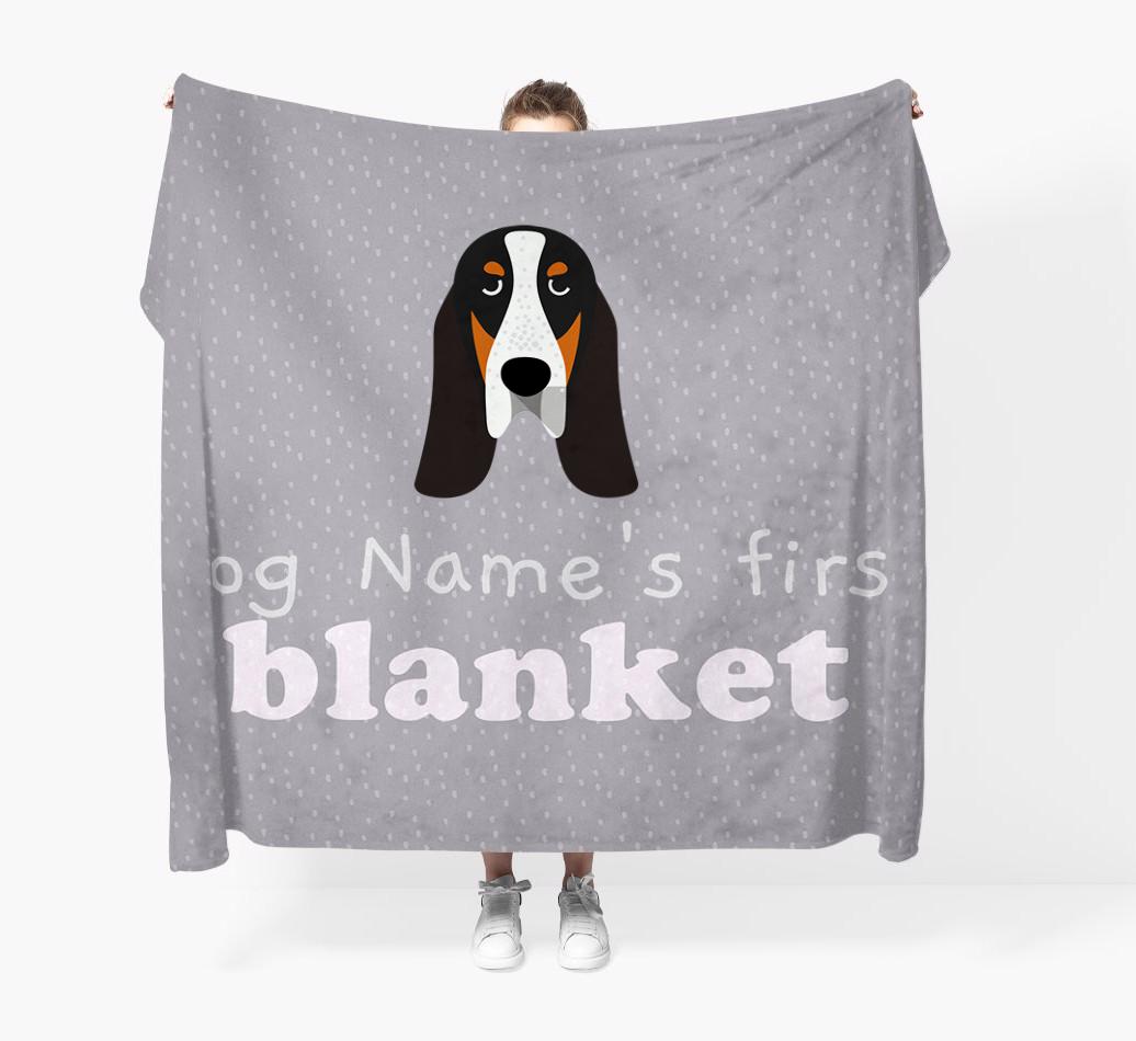 'Dog's First Blanket' - Personalised {breedFullName} Throw Blanket