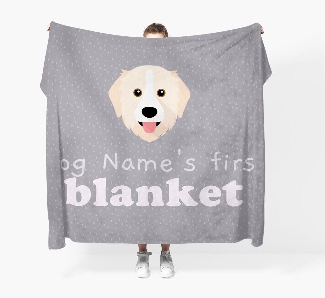 'Dog's First Blanket' - Personalised {breedFullName} Throw Blanket