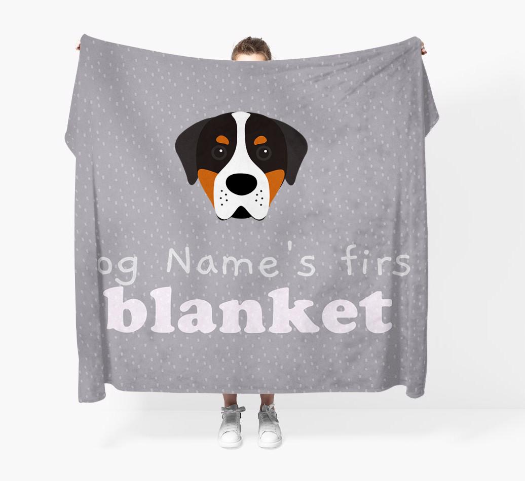 'Dog's First Blanket' - Personalised {breedFullName} Throw Blanket