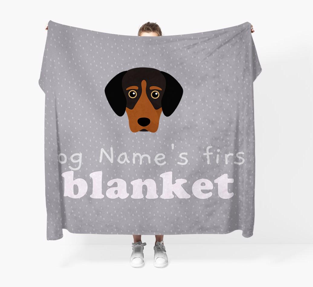 'Dog's First Blanket' - Personalised {breedFullName} Throw Blanket