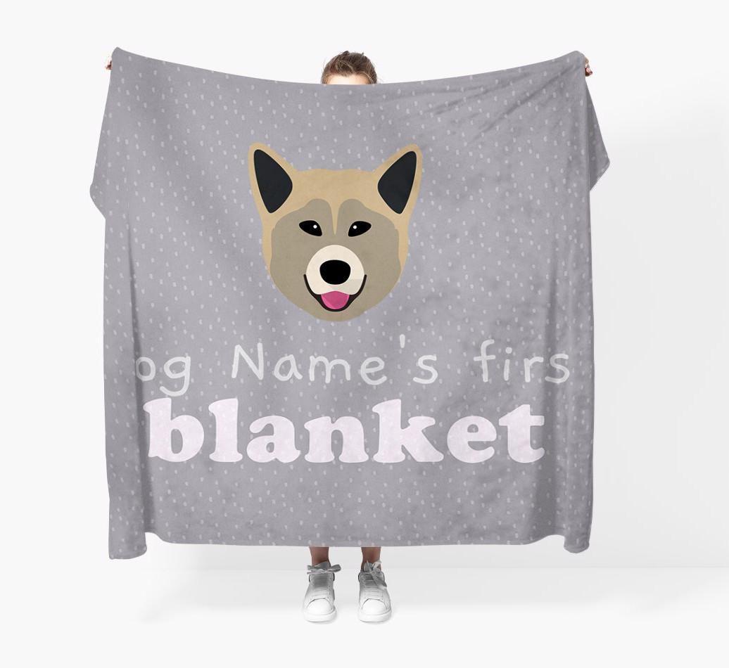 'Dog's First Blanket' - Personalised {breedFullName} Throw Blanket