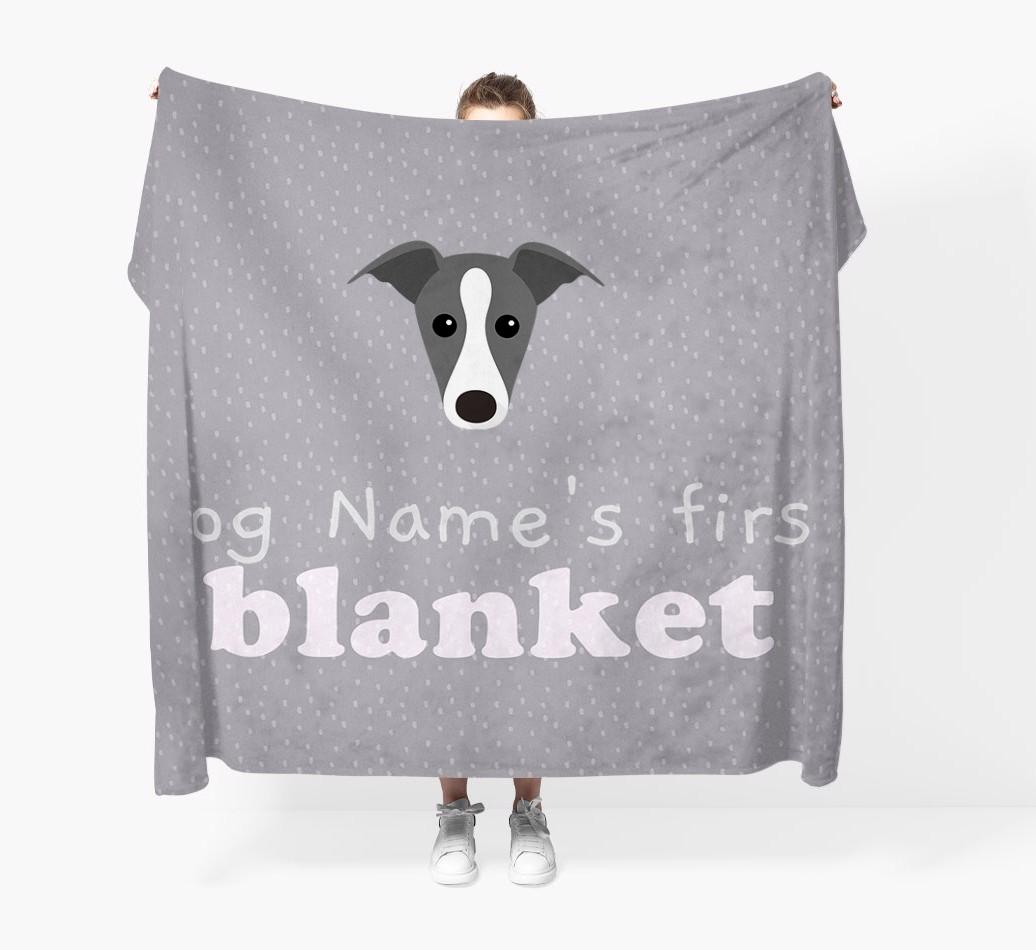 'Dog's First Blanket' - Personalised {breedFullName} Throw Blanket