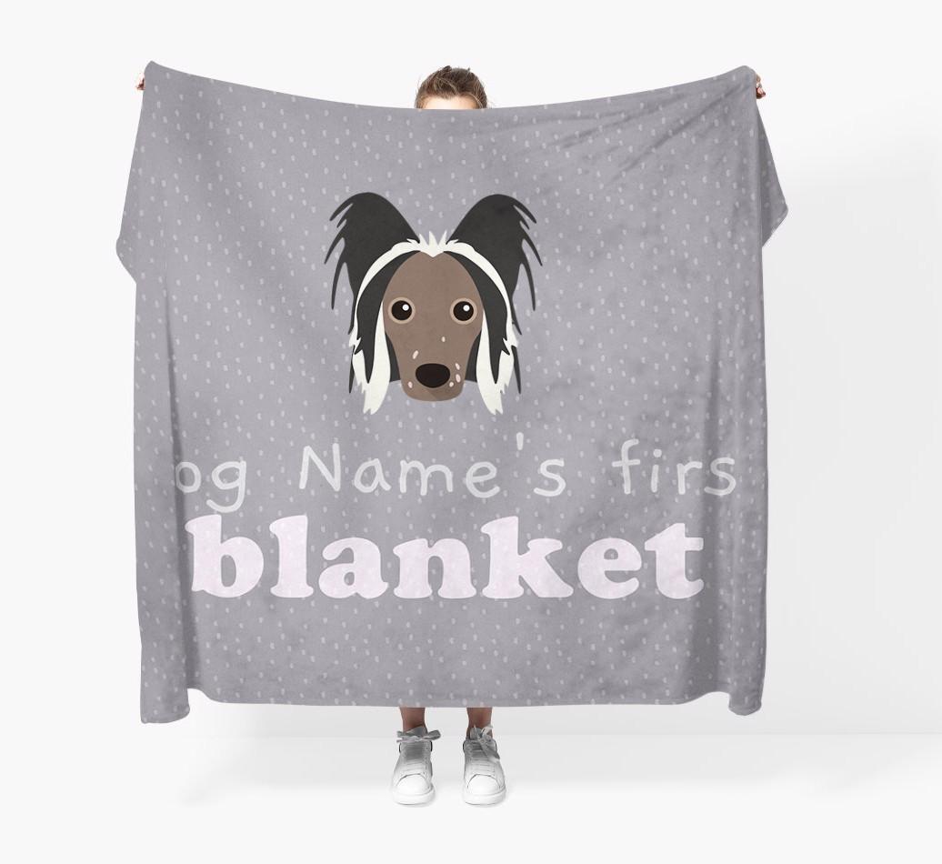 'Dog's First Blanket' - Personalised {breedFullName} Throw Blanket