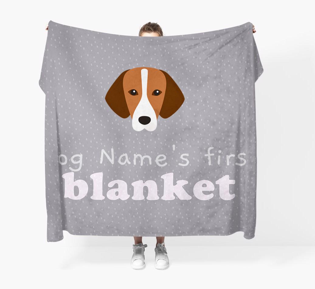 'Dog's First Blanket' - Personalised {breedFullName} Throw Blanket