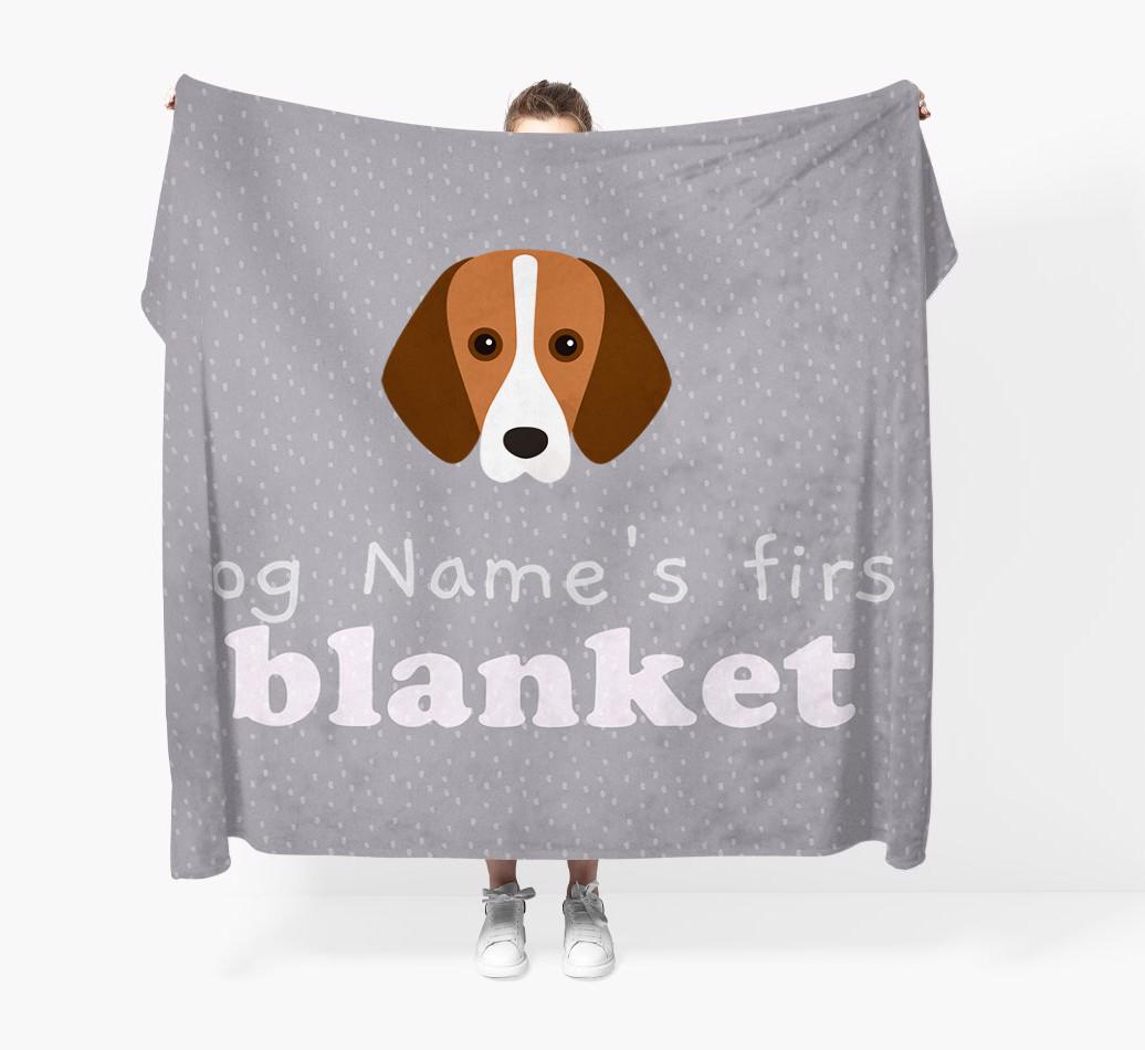 'Dog's First Blanket' - Personalised {breedFullName} Throw Blanket