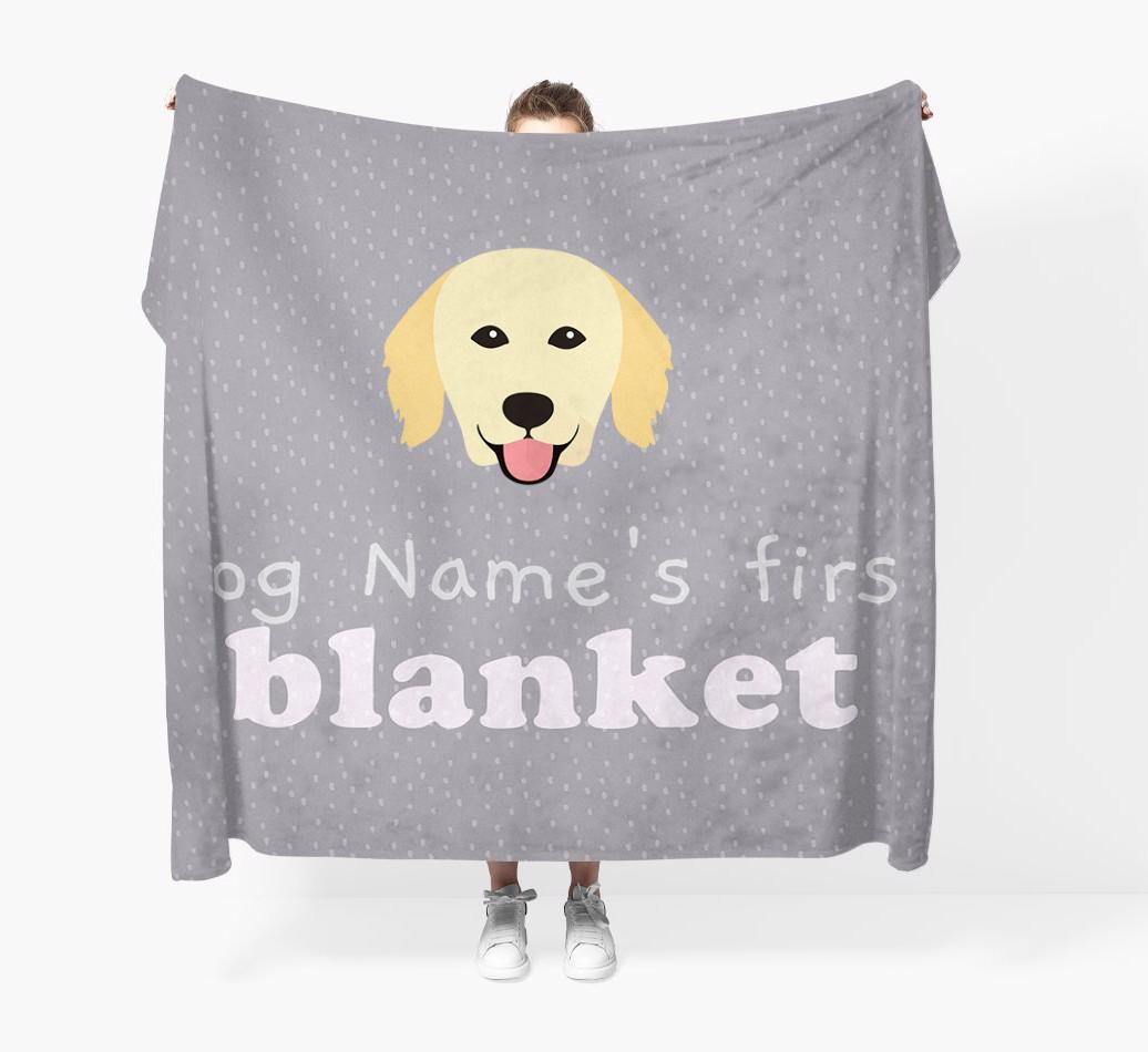 'Dog's First Blanket' - Personalised {breedFullName} Throw Blanket