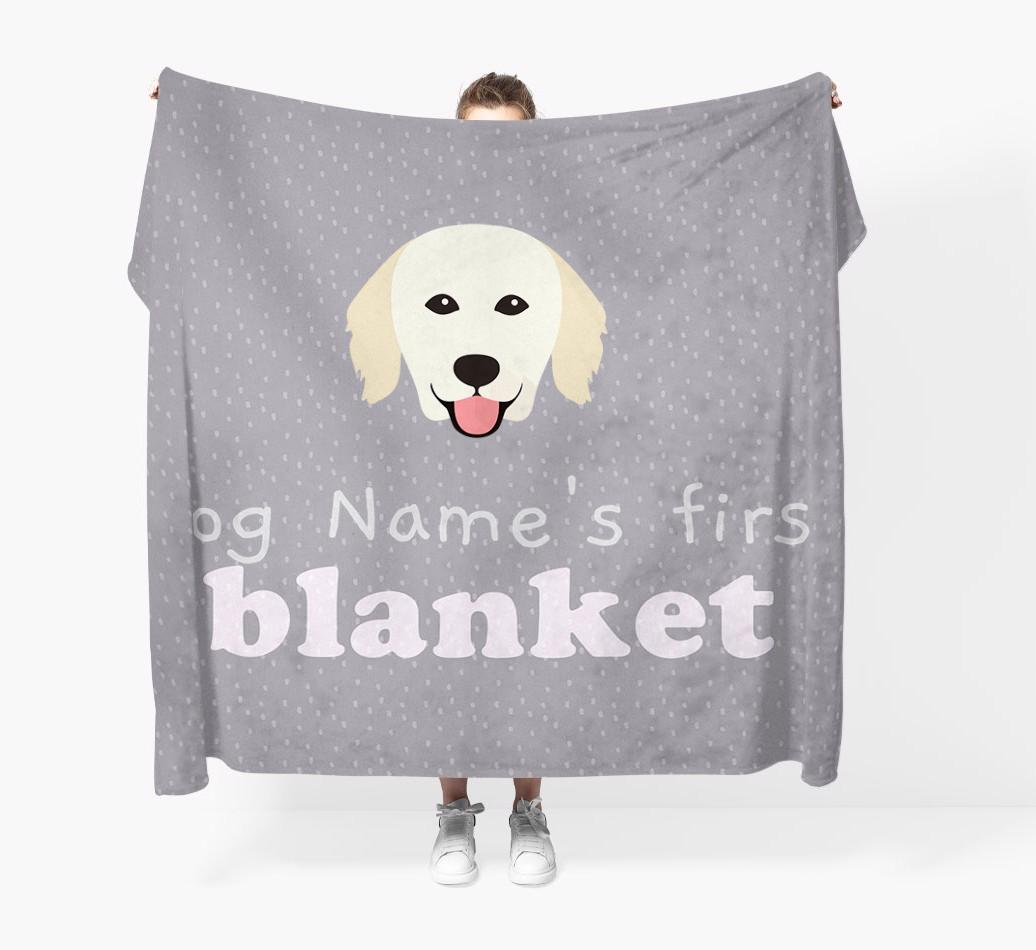 'Dog's First Blanket' - Personalised {breedFullName} Throw Blanket