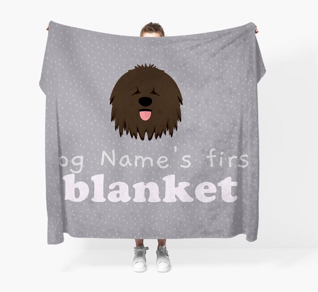 'Dog's First Blanket' - Personalised {breedFullName} Throw Blanket