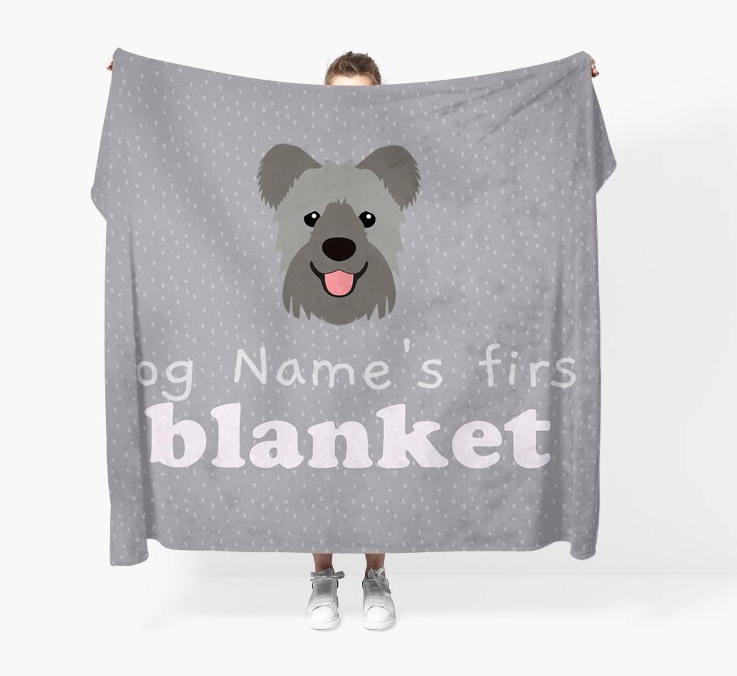 'Dog's First Blanket' - Personalised {breedFullName} Throw Blanket