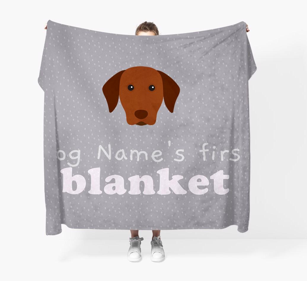 'Dog's First Blanket' - Personalised {breedFullName} Throw Blanket