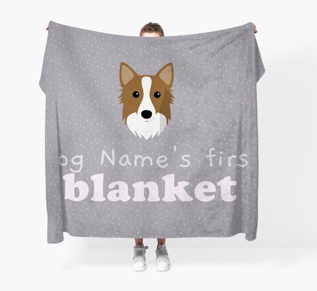 'Dog's First Blanket' - Personalised {breedFullName} Throw Blanket