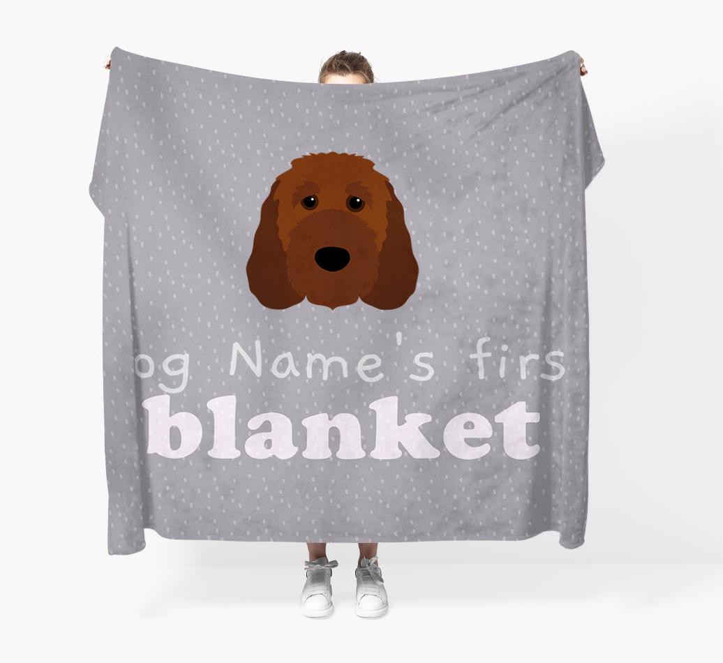 'Dog's First Blanket' - Personalised {breedFullName} Throw Blanket