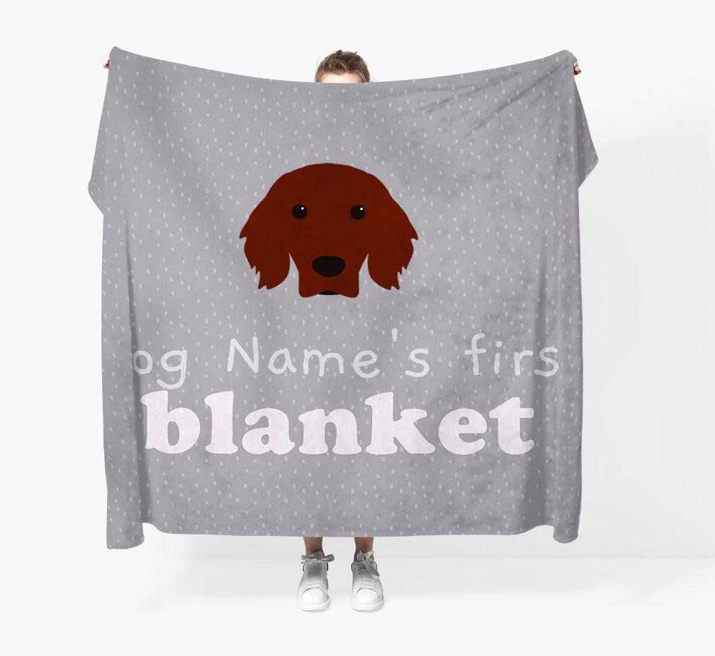 'Dog's First Blanket' - Personalised {breedFullName} Throw Blanket