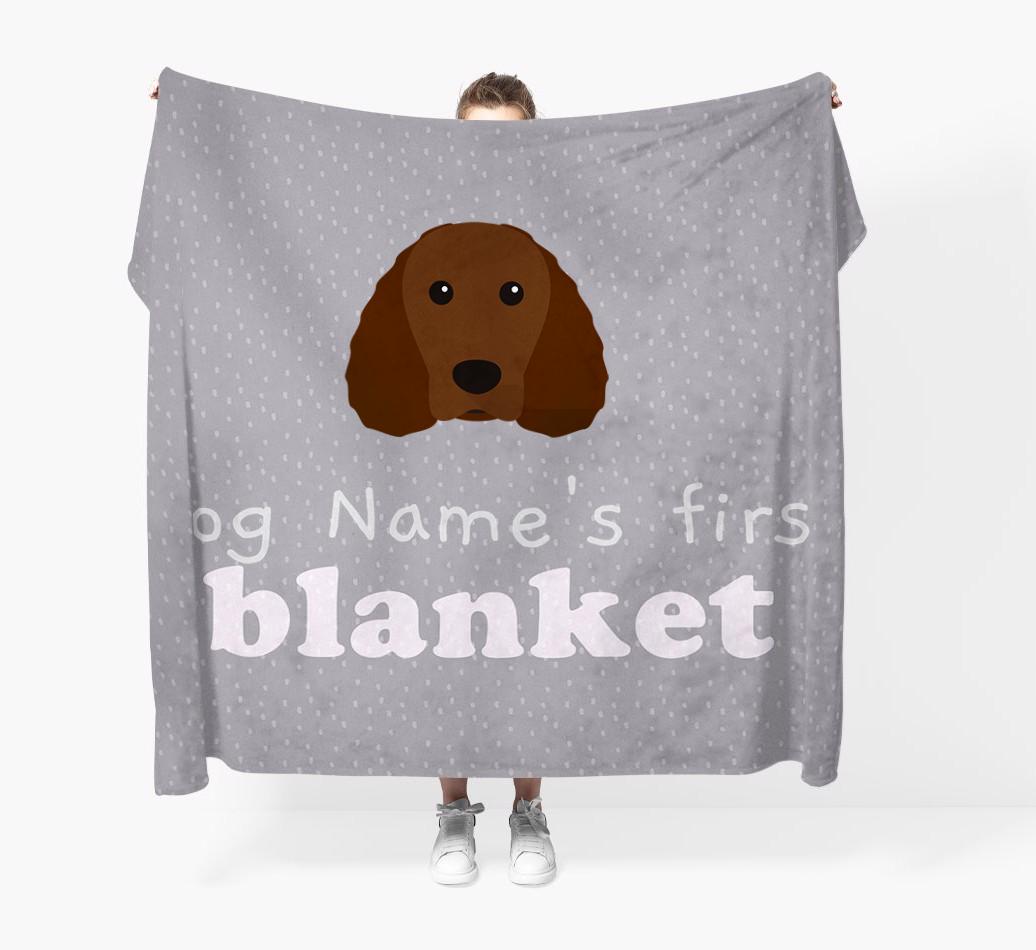 'Dog's First Blanket' - Personalised {breedFullName} Throw Blanket