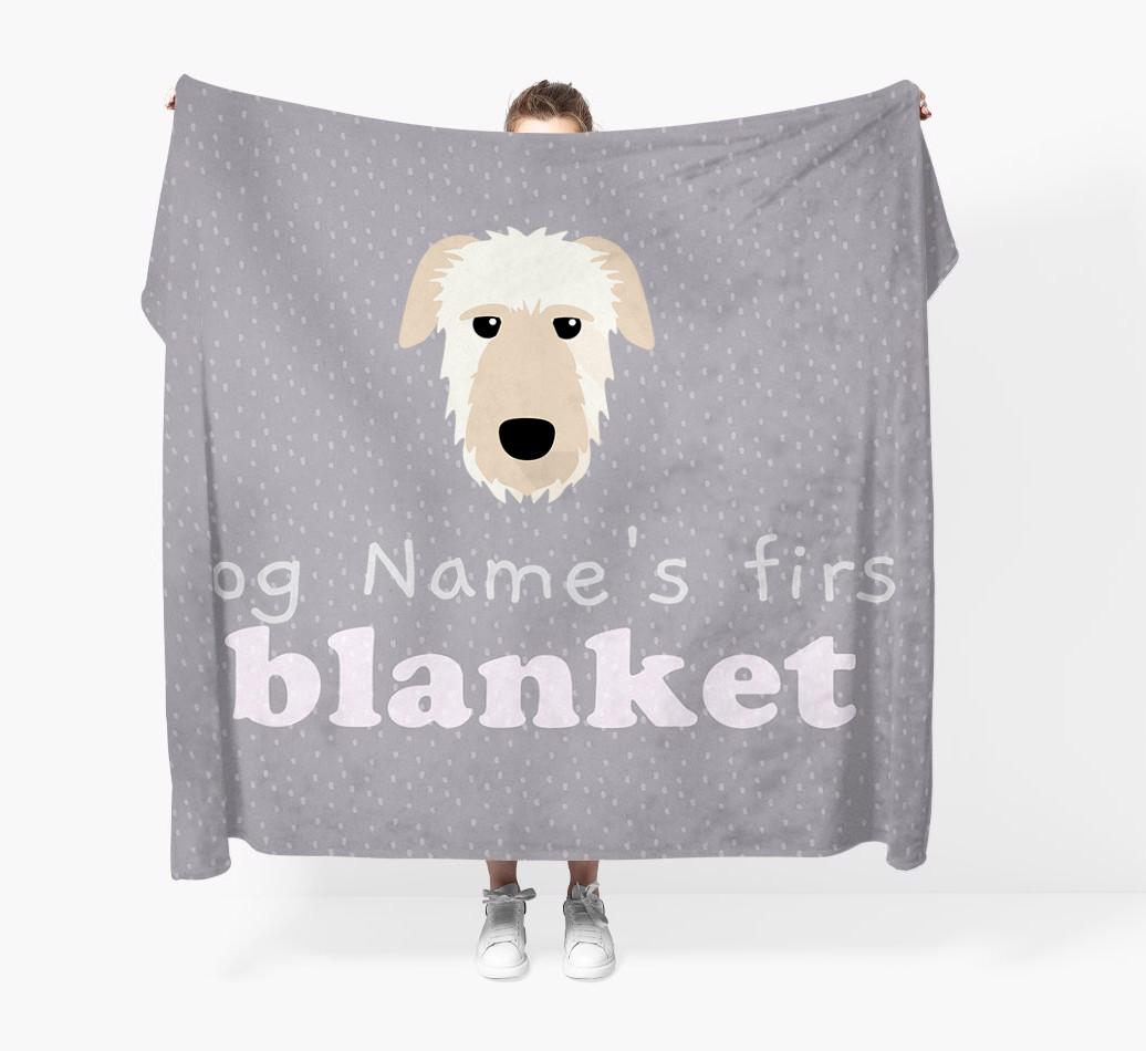 'Dog's First Blanket' - Personalised {breedFullName} Throw Blanket